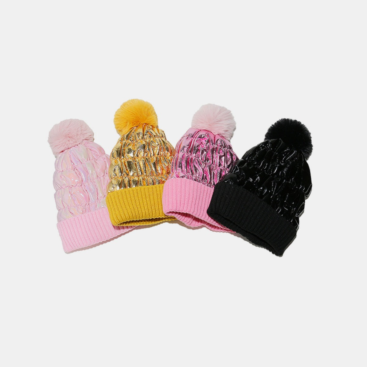 Thermal Knit Hat with Pompom