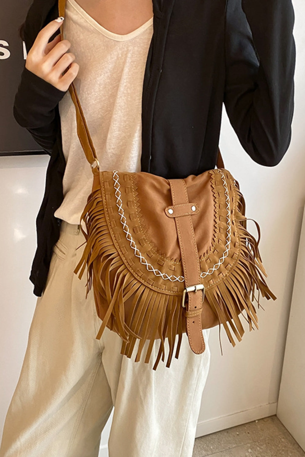 Suede Stranger Fringe Bag