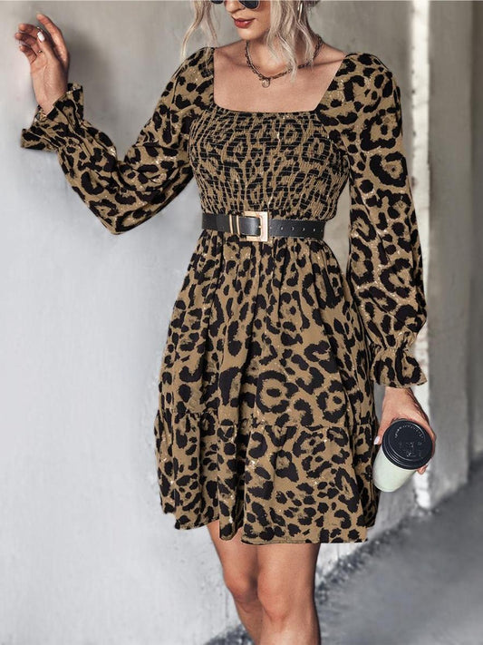 Leopard Lady Smocked Dress