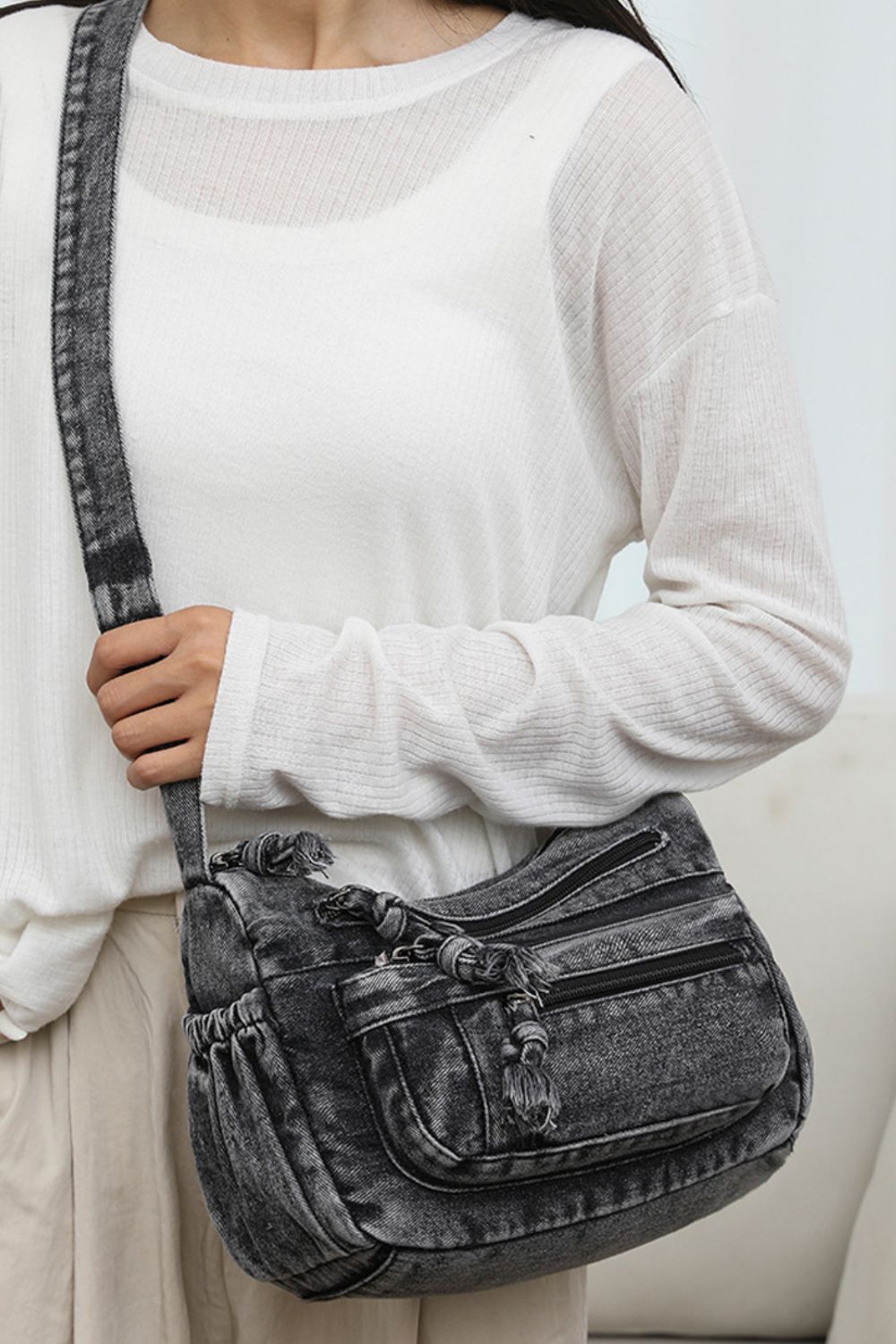 Throwback Denim Crossbody Bag