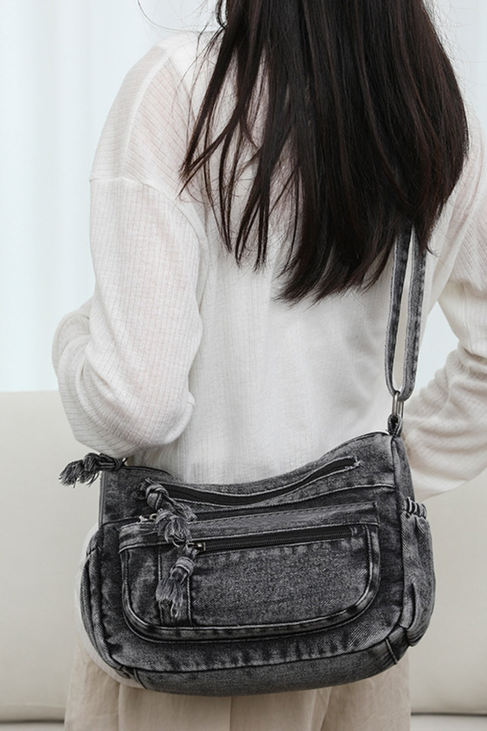 Throwback Denim Crossbody Bag