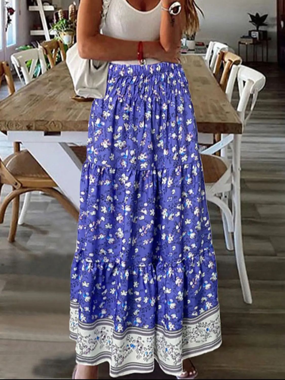 Farmer’s market run Plus Size floral Skirt