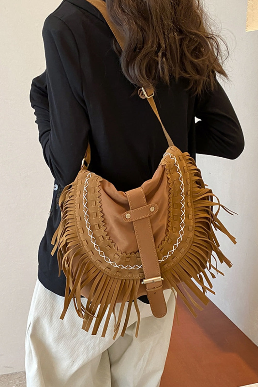 Suede Stranger Fringe Bag