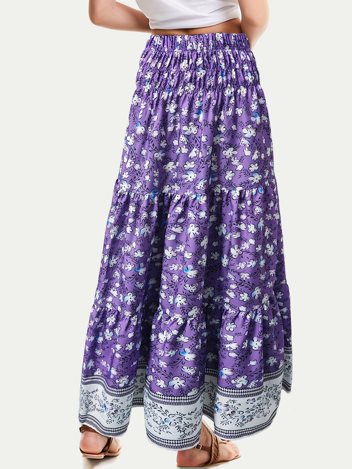 Farmer’s market run Plus Size floral Skirt