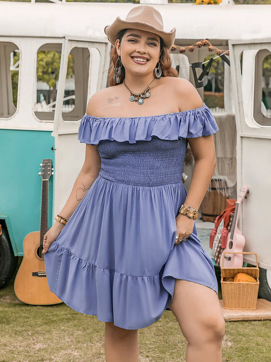 Easy Sunday Off-Shoulder Plus size Dress