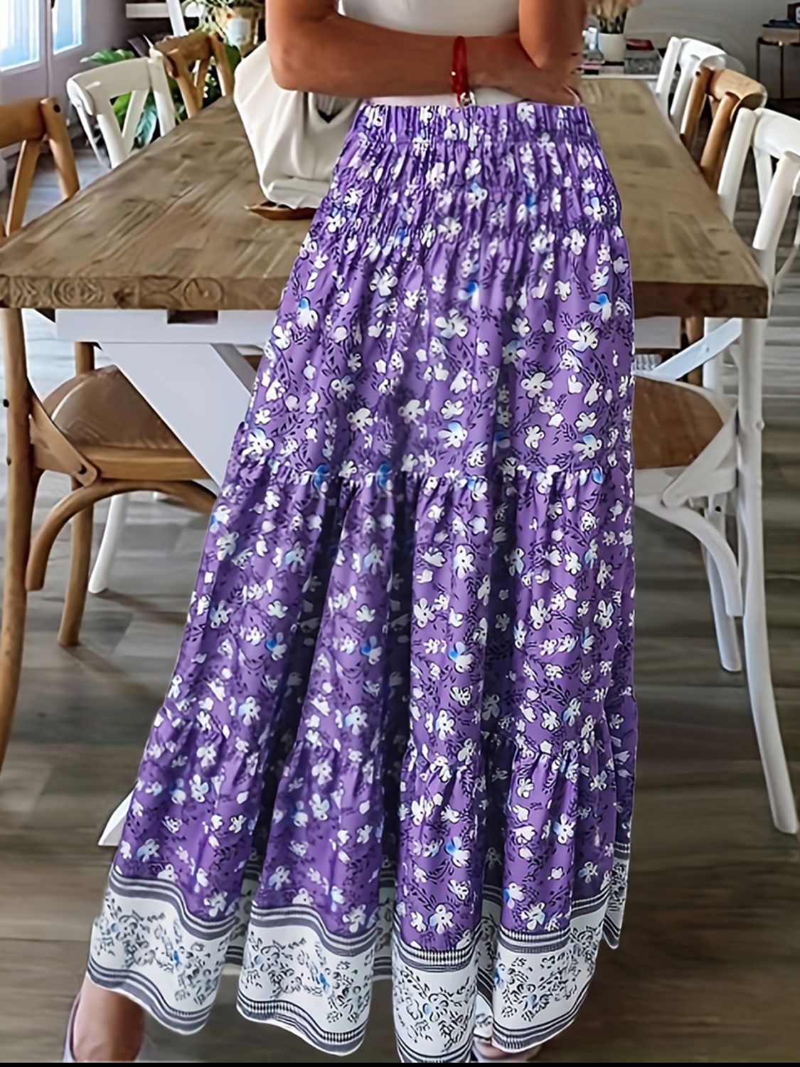 Farmer’s market run Plus Size floral Skirt