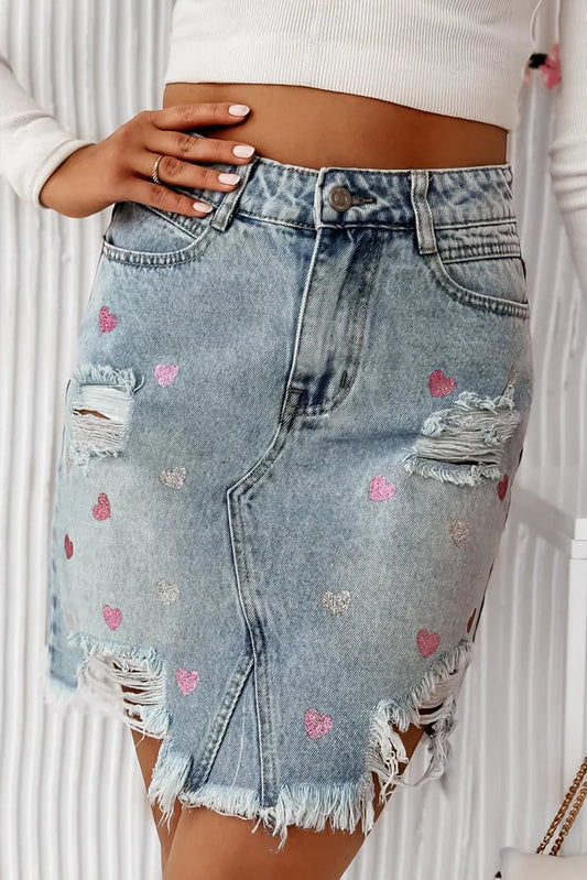 Heart My Post Denim Skirt