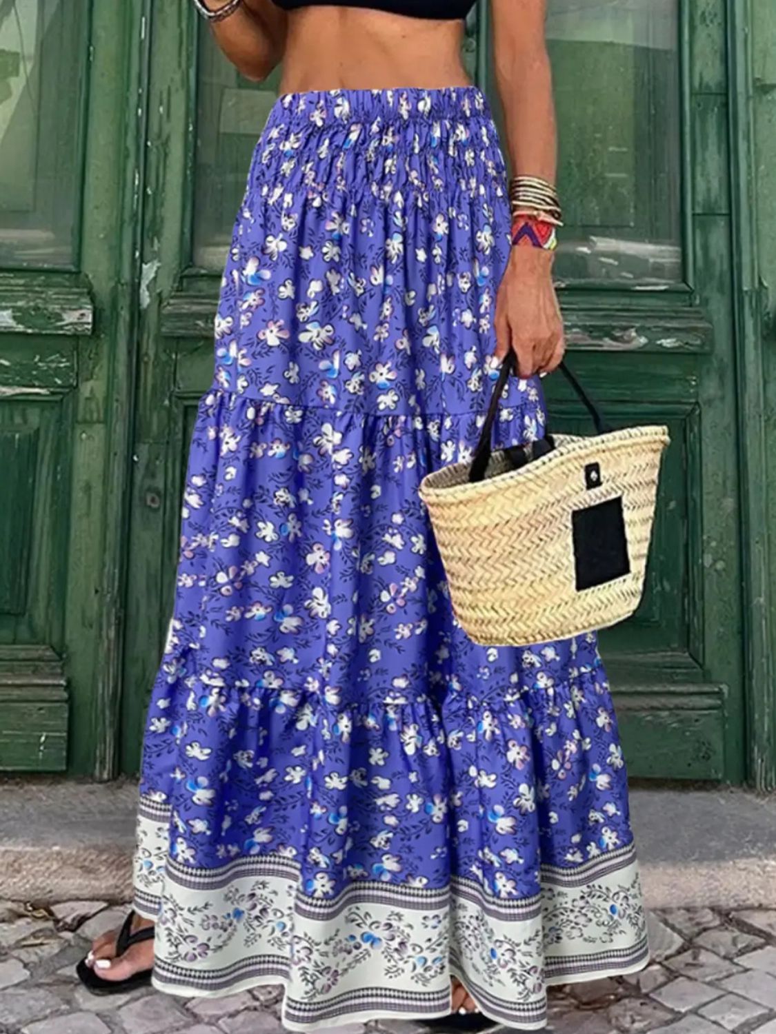 Farmer’s market run Plus Size floral Skirt