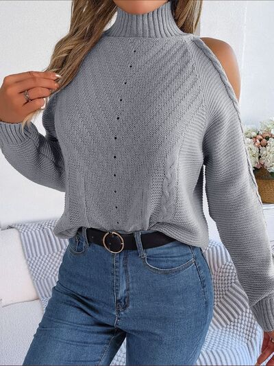 Left on read Cold Shoulder Sweater