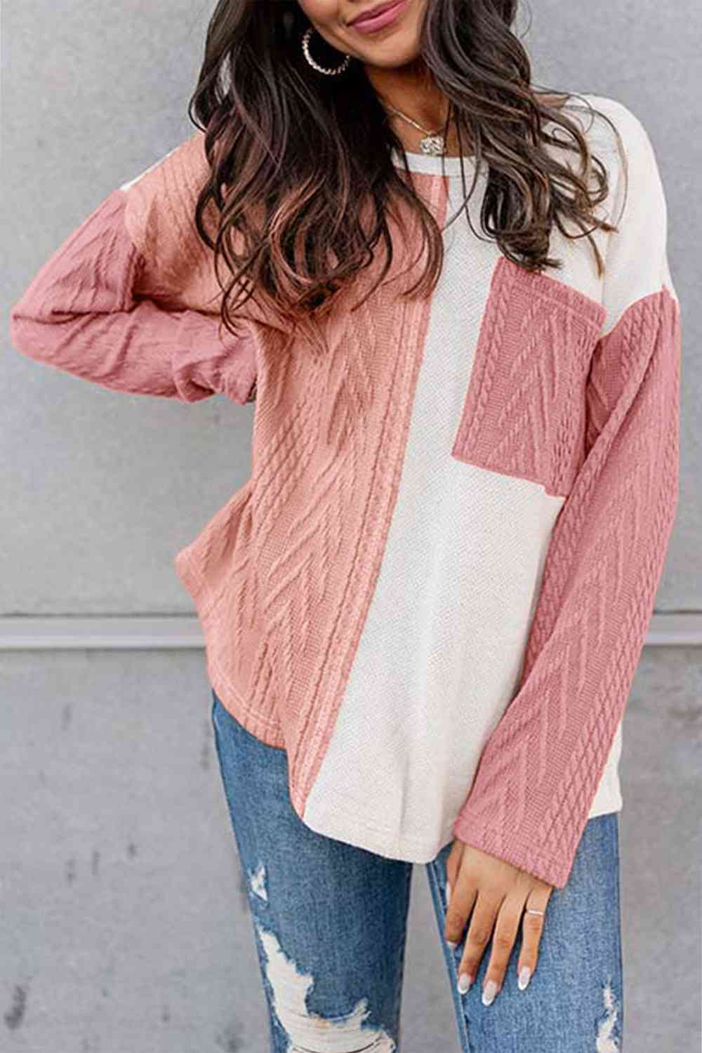 Fall Love Full Size Cable-Knit Tops