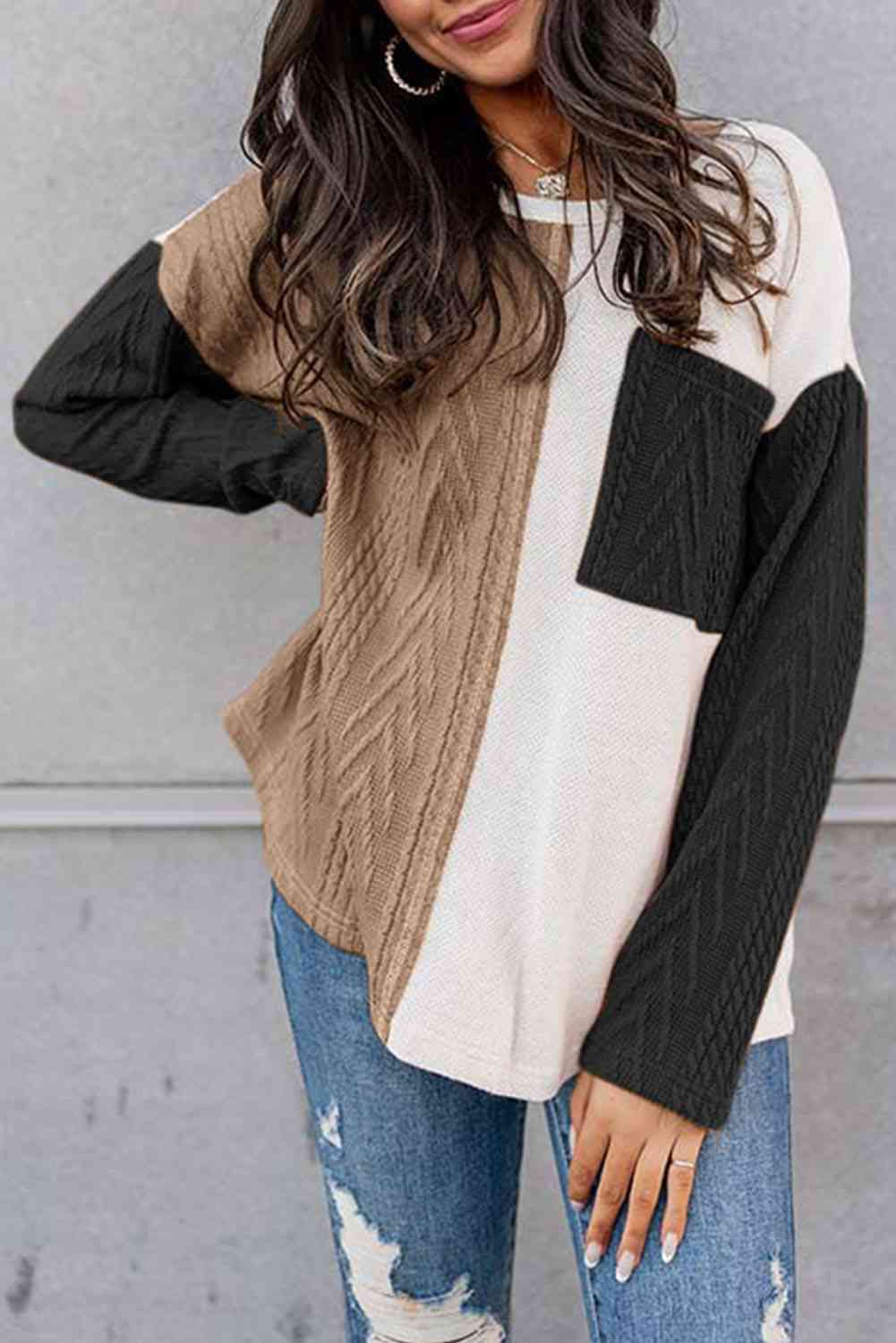 Fall Love Full Size Cable-Knit Tops